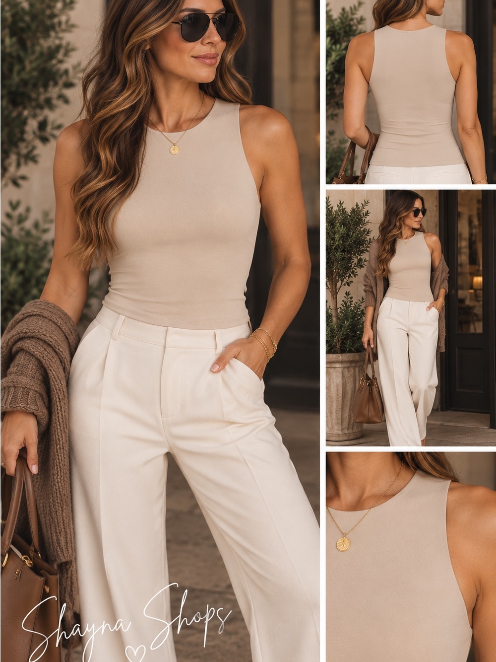 Zenana Premium Double Lined Sleeveless Tank Top in Ash Mocha